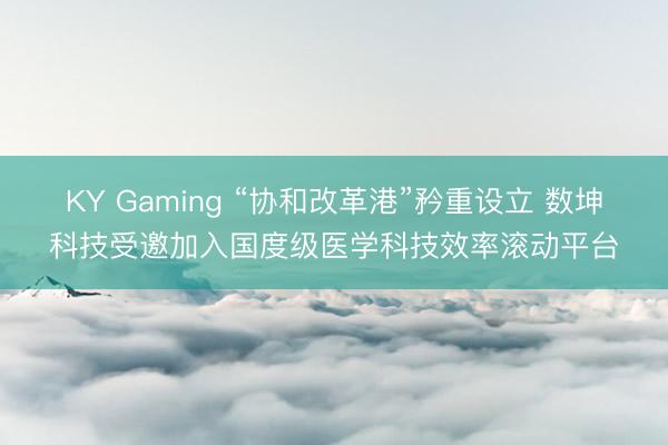 KY Gaming “协和改革港”矜重设立 数坤科技受邀加入国度级医学科技效率滚动平台