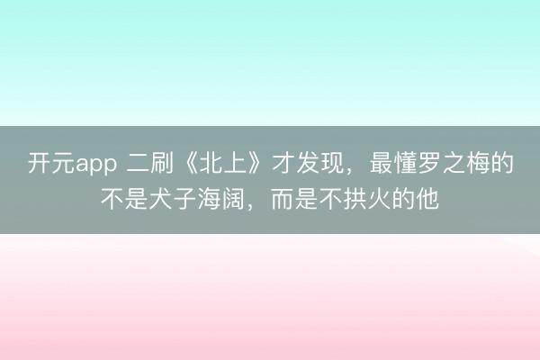 开元app 二刷《北上》才发现,最懂罗之梅的不是犬子海阔,而是不拱火的他