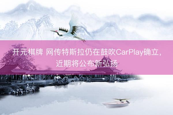 开元棋牌 网传特斯拉仍在鼓吹CarPlay确立,近期将公布新弘扬