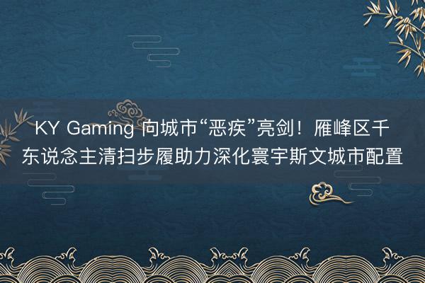 KY Gaming 向城市“恶疾”亮剑！雁峰区千东说念主清扫步履助力深化寰宇斯文城市配置