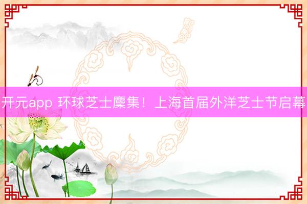 开元app 环球芝士麇集！上海首届外洋芝士节启幕